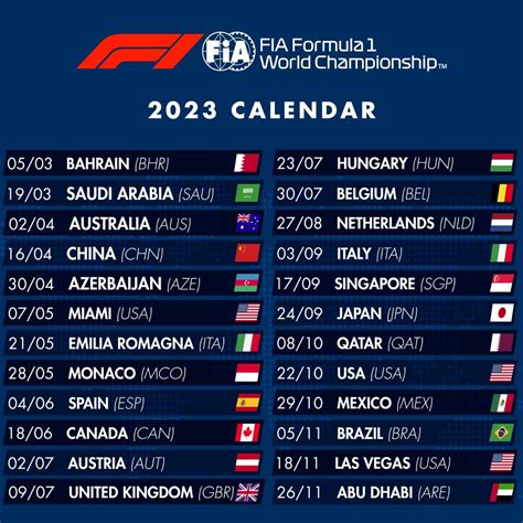 formula 1 2023 tv schedule